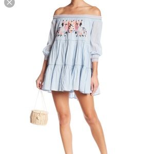 Free people sunbeams embroidery minidress NWT